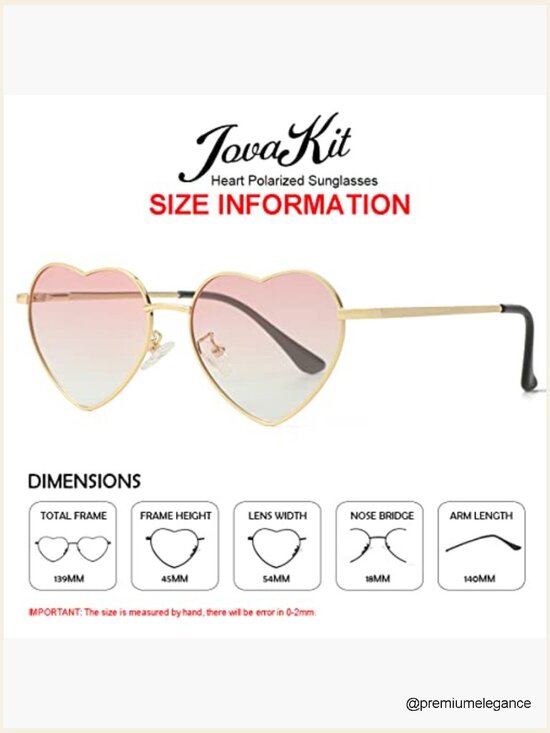 Polarized Heart Sunglasses Metal Frame UV400 Protection for Women main image 6